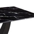 Modern Minimalist And Luxurious Black Imitation Marble Texture Dining Table Rectangular Office Desk.Game Desk .Desk.For Dining Room, Living Room, Terrace, Kitchen F 907 Black Mdf