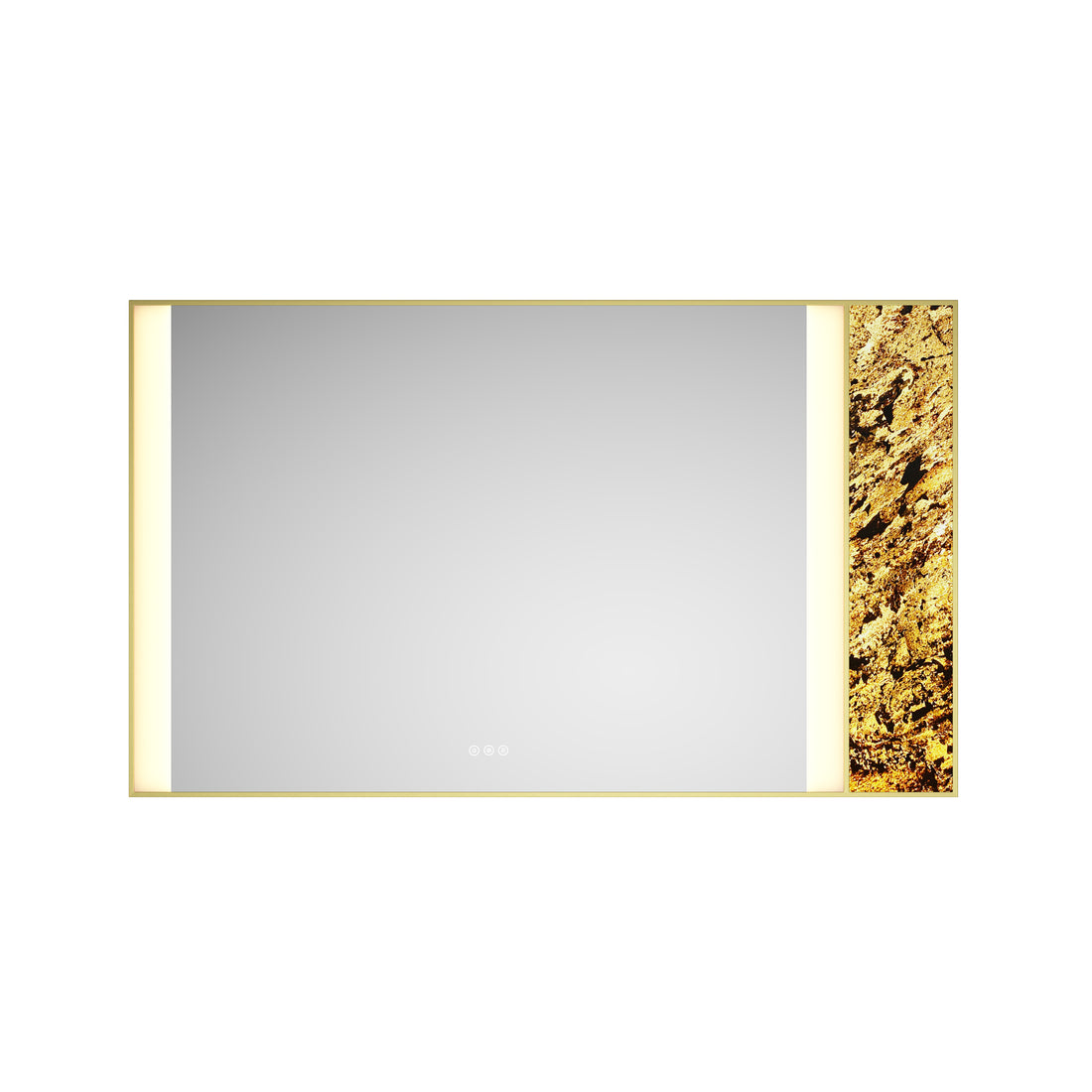 60 X 36Inch Led Mirror Bathroom Vanity Mirror With Back Light, Wall Mount Anti Fog Memory Large Adjustable Vanity Mirrornatural Stone Decoration Decoration Follows Led Changes Gold Aluminium