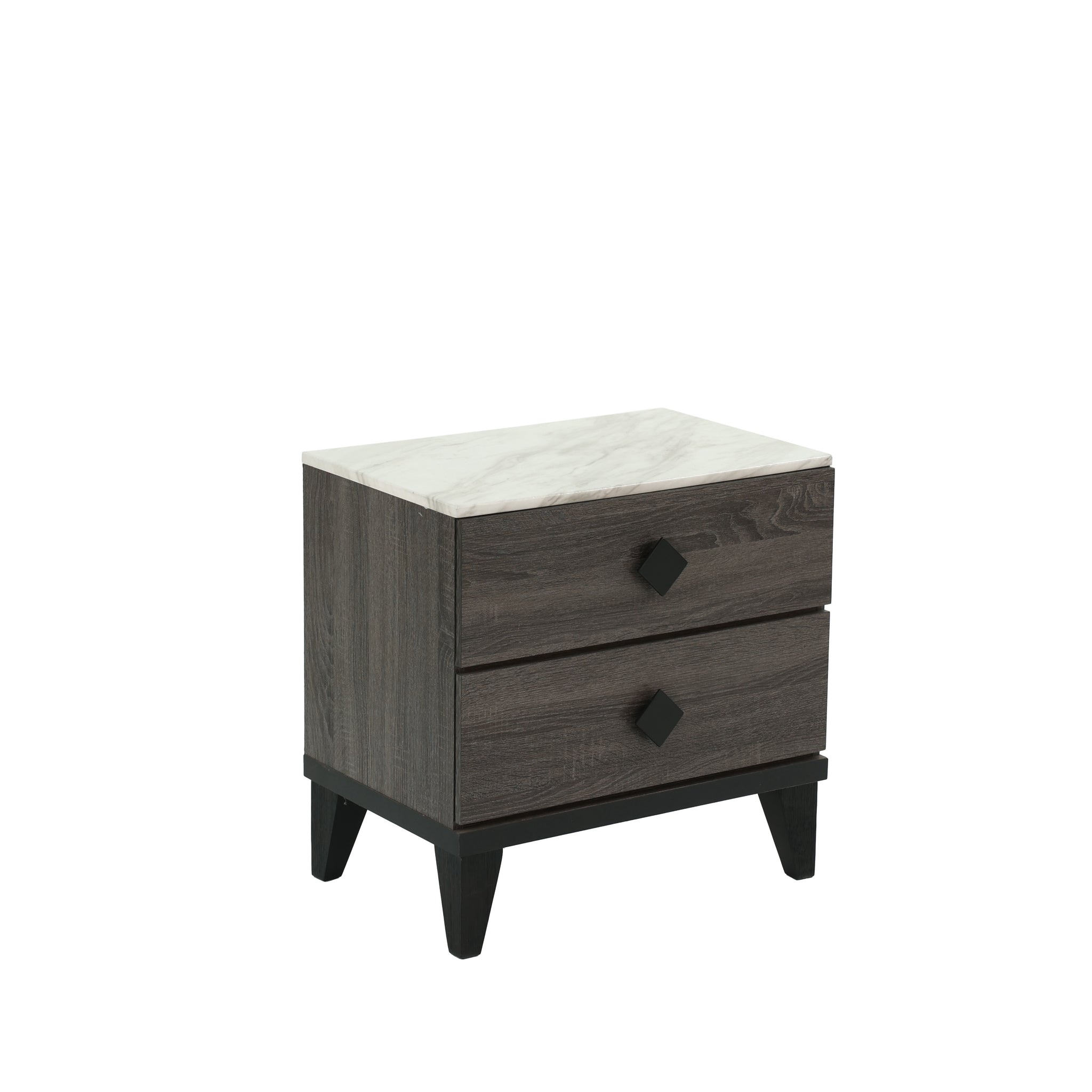 Nightstand In Dark Gray Oak Rustic Accents Dark Gray Wood