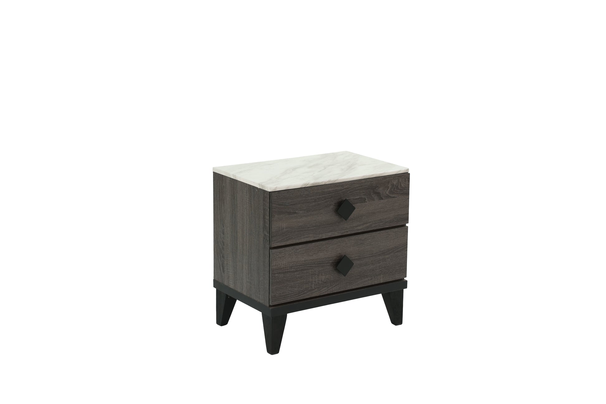 Nightstand In Dark Gray Oak Rustic Accents Dark Gray Wood