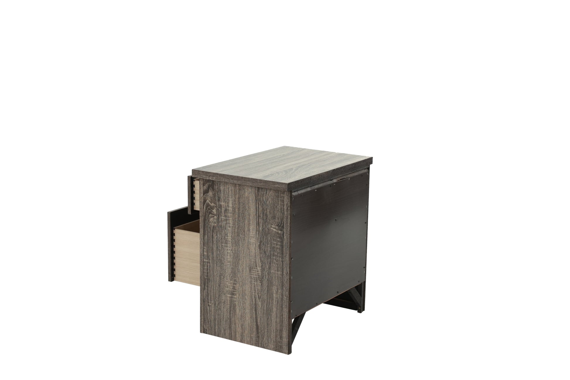 Nightstand In Gray Oak Brown Gray Wood