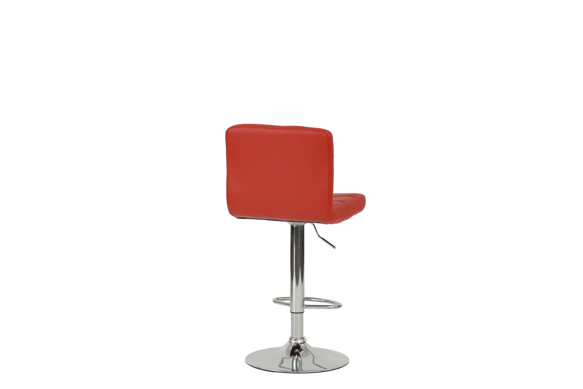 Bar Stool In Red, Chrome Red Leather