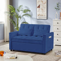 Blue Velvet Loveseat Sofa Bed Blue Wood Tufted Back Square Arms Velvet 2 Seat