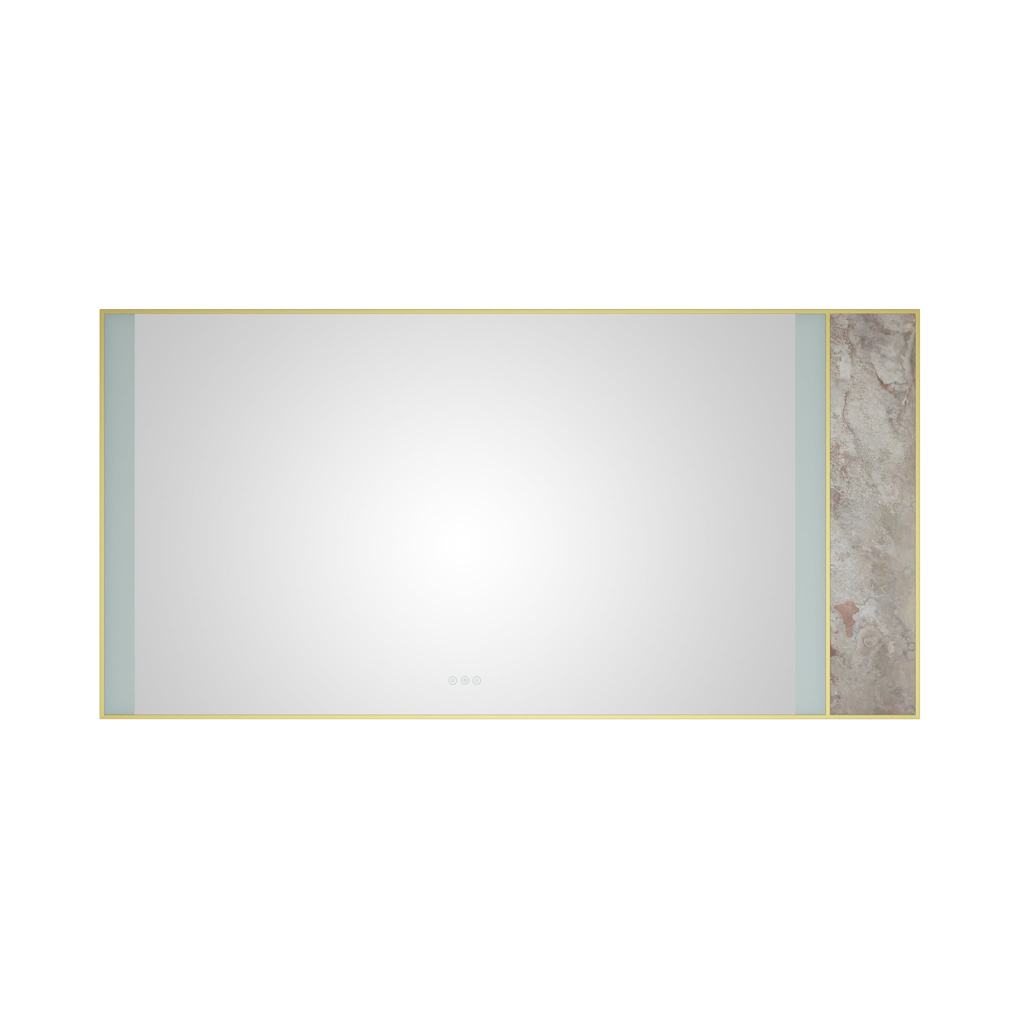 72X 36Inch Led Mirror Bathroom Vanity Mirror With Back Light, Wall Mount Anti Fog Memory Large Adjustable Vanity Mirrornatural Stone Decoration Decoration Follows Led Changes Gold Aluminium