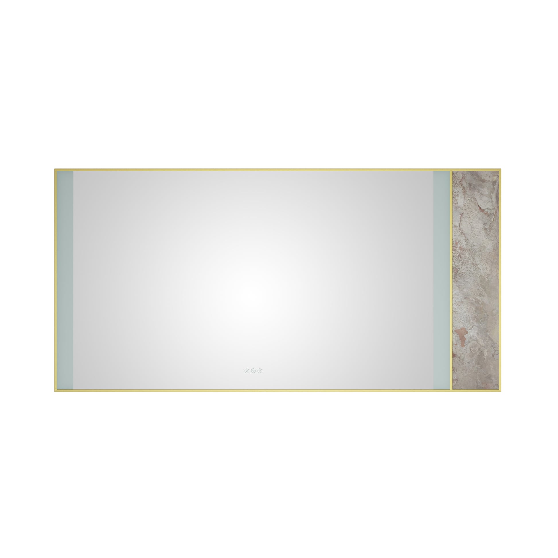 72X 36Inch Led Mirror Bathroom Vanity Mirror With Back Light, Wall Mount Anti Fog Memory Large Adjustable Vanity Mirrornatural Stone Decoration Decoration Follows Led Changes Gold Aluminium