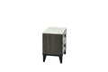 Nightstand In Dark Gray Oak Rustic Accents Dark Gray Wood