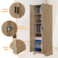 Storage Cabinet With Two Doors For Bathroom, Office, Adjustable Shelf, Mdf Board, Brown Old Sku:Wf302824Aad Brown Mdf