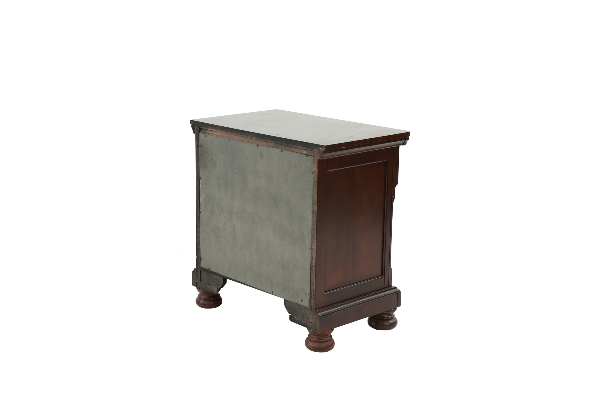 Nightstand In Antique Cherry Dark Brown Wood