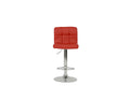 Bar Stool In Red, Chrome Red Leather