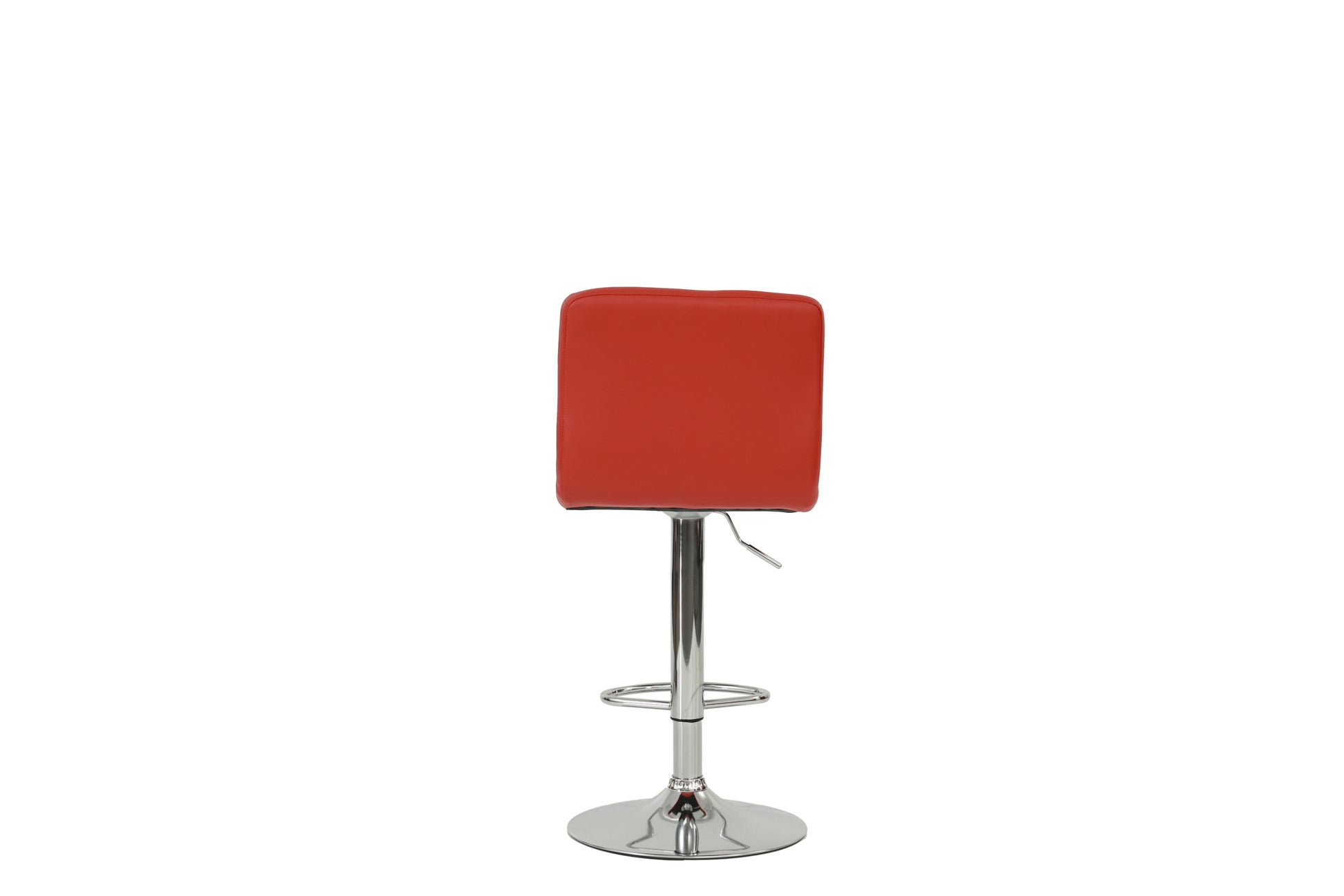 Bar Stool In Red, Chrome Red Leather