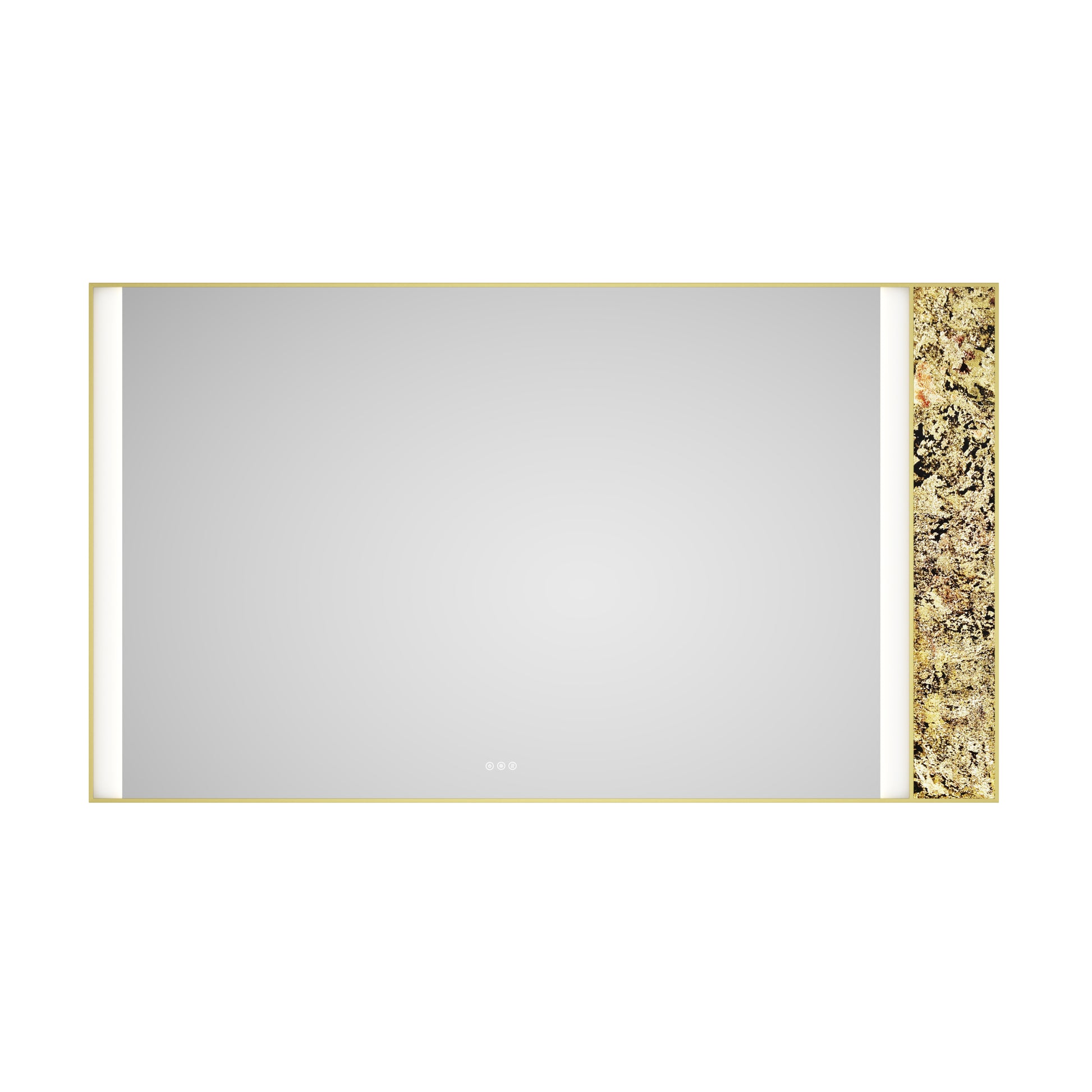 84X 48Inch Led Mirror Bathroom Vanity Mirror With Back Light, Wall Mount Anti Fog Memory Large Adjustable Vanity Mirrornatural Stone Decoration Decoration Follows Led Changes Gold Aluminium