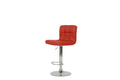 Bar Stool In Red, Chrome Red Leather