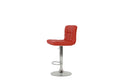 Bar Stool In Red, Chrome Red Leather