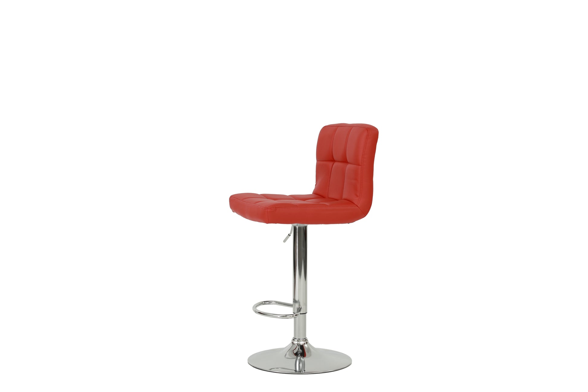 Bar Stool In Red, Chrome Red Leather