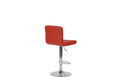 Bar Stool In Red, Chrome Red Leather