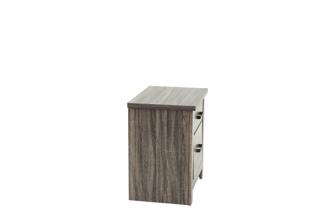 Nightstand In Gray Oak Brown Gray Wood