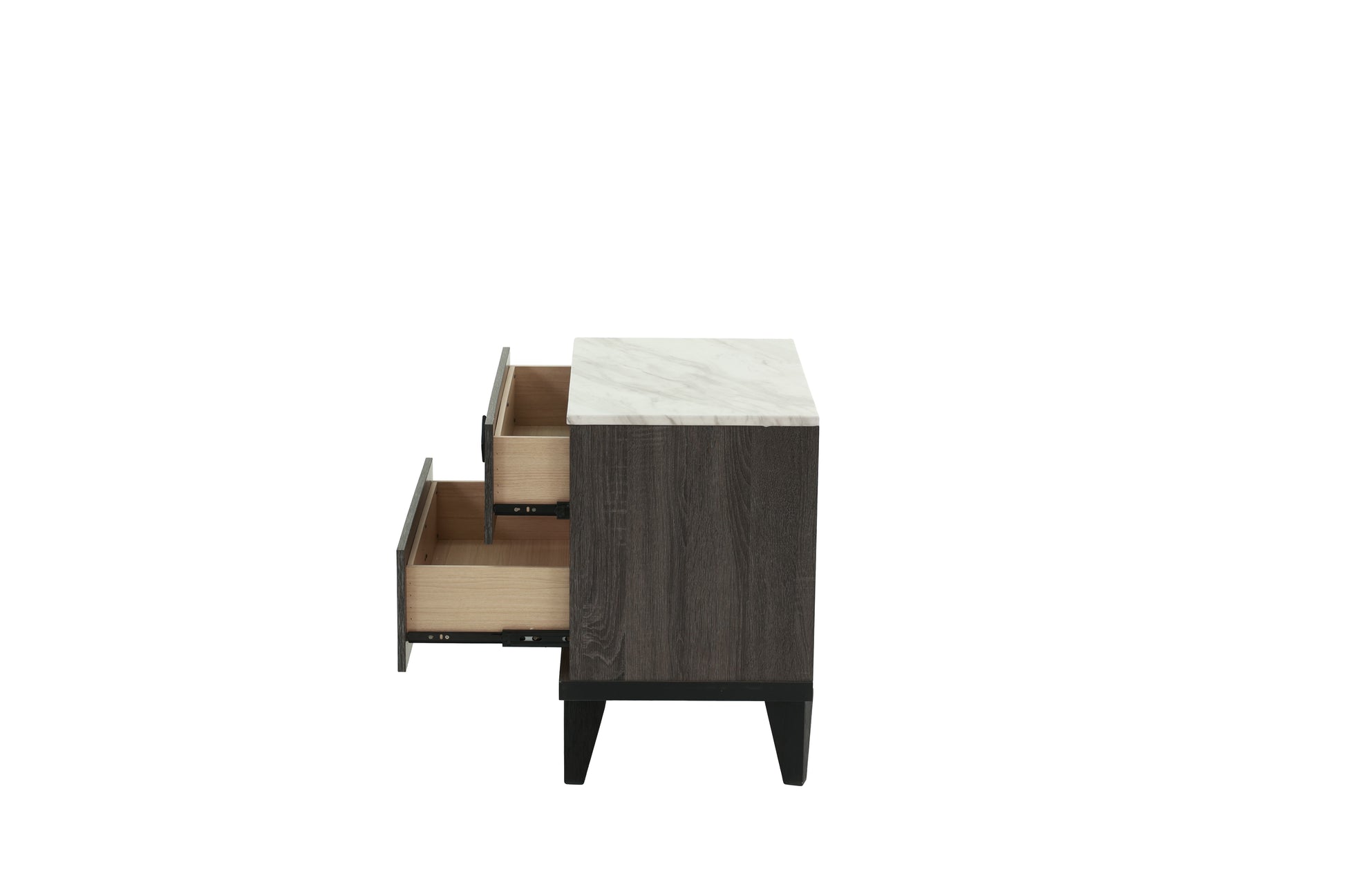 Nightstand In Dark Gray Oak Rustic Accents Dark Gray Wood