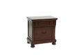 Nightstand In Antique Cherry Dark Brown Wood