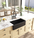 Inch White Farmhouse Sink Deep Apron Sink Undermount Farmhouse Kitchen Sink Single Farm Sink Matt Black Fireclay