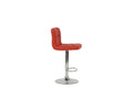 Bar Stool In Red, Chrome Red Leather