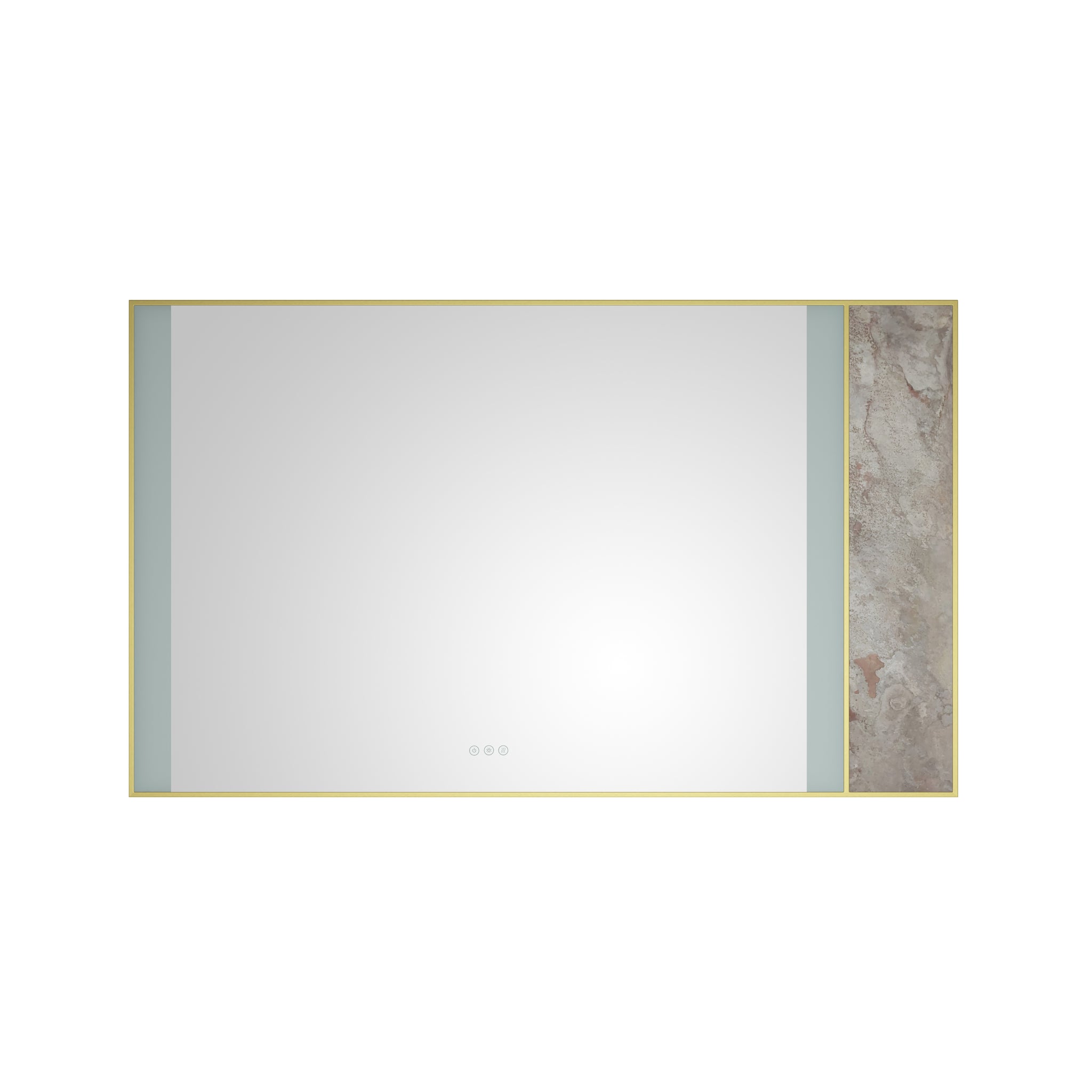 60 X 36Inch Led Mirror Bathroom Vanity Mirror With Back Light, Wall Mount Anti Fog Memory Large Adjustable Vanity Mirrornatural Stone Decoration Decoration Follows Led Changes Gold Aluminium