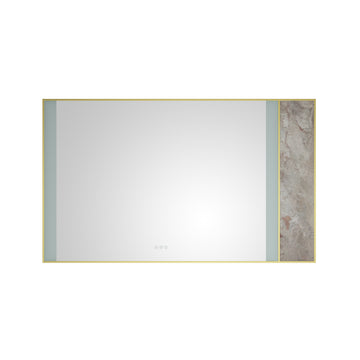 60 X 36Inch Led Mirror Bathroom Vanity Mirror With Back Light, Wall Mount Anti Fog Memory Large Adjustable Vanity Mirrornatural Stone Decoration Decoration Follows Led Changes Gold Aluminium