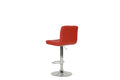 Bar Stool In Red, Chrome Red Leather