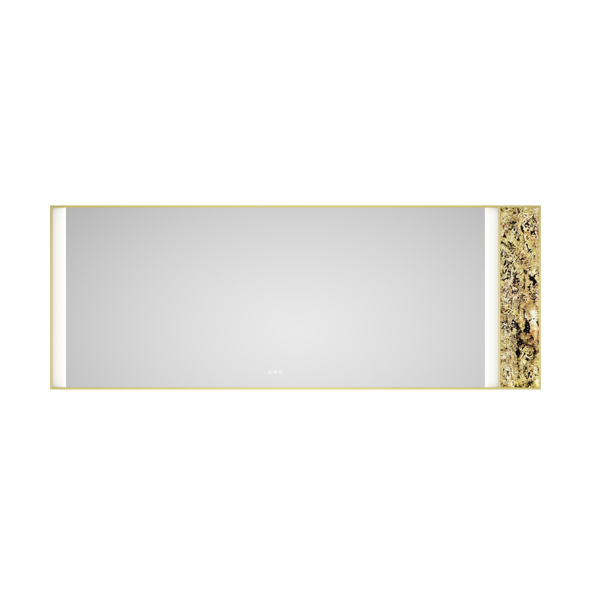 96X 36Inch Led Mirror Bathroom Vanity Mirror With Back Light, Wall Mount Anti Fog Memory Large Adjustable Vanity Mirrornatural Stone Decoration Decoration Follows Led Changes Gold Aluminium