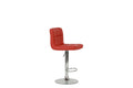 Bar Stool In Red, Chrome Red Leather