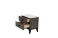 Nightstand In Dark Gray Oak Rustic Accents Dark Gray Wood