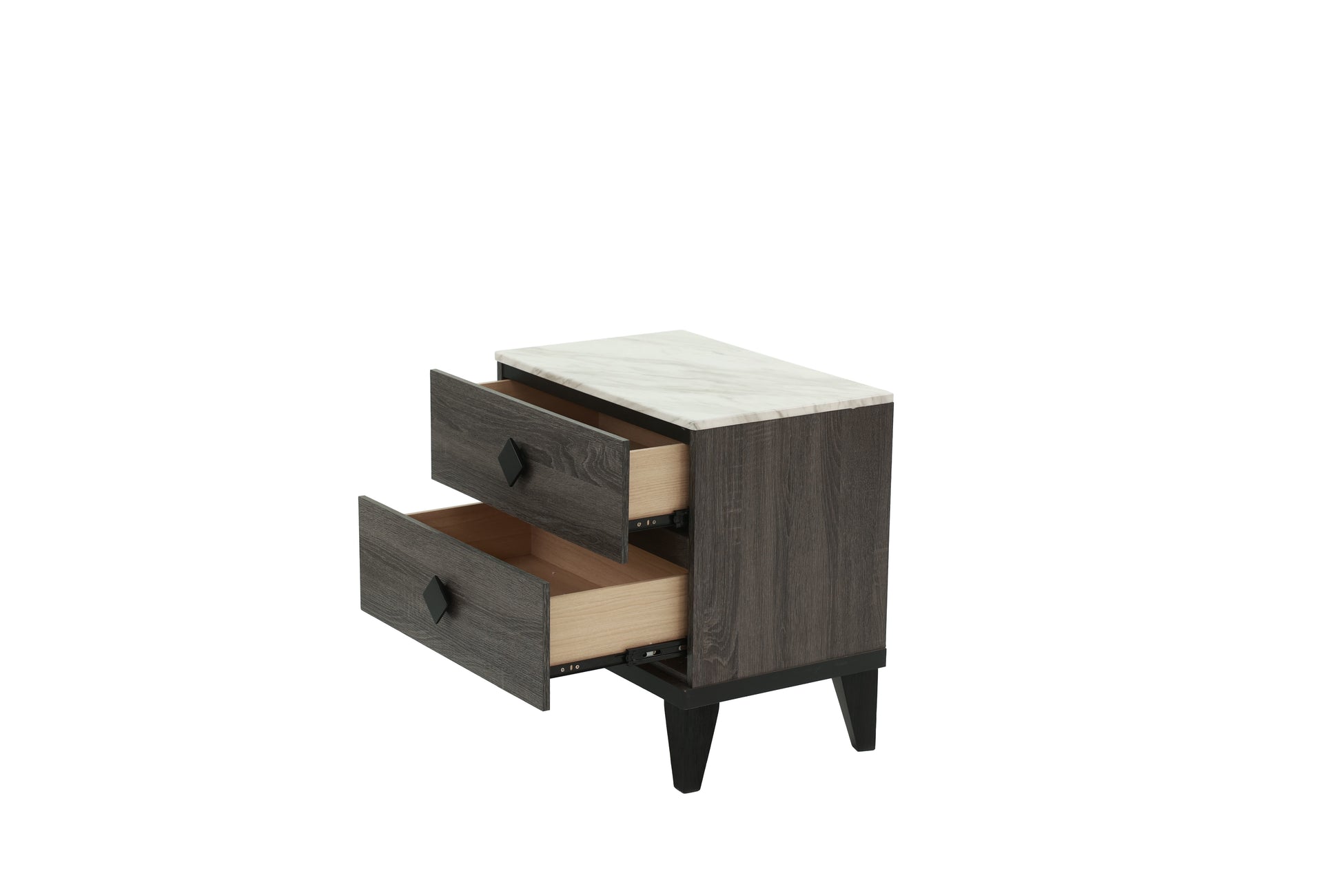 Nightstand In Dark Gray Oak Rustic Accents Dark Gray Wood