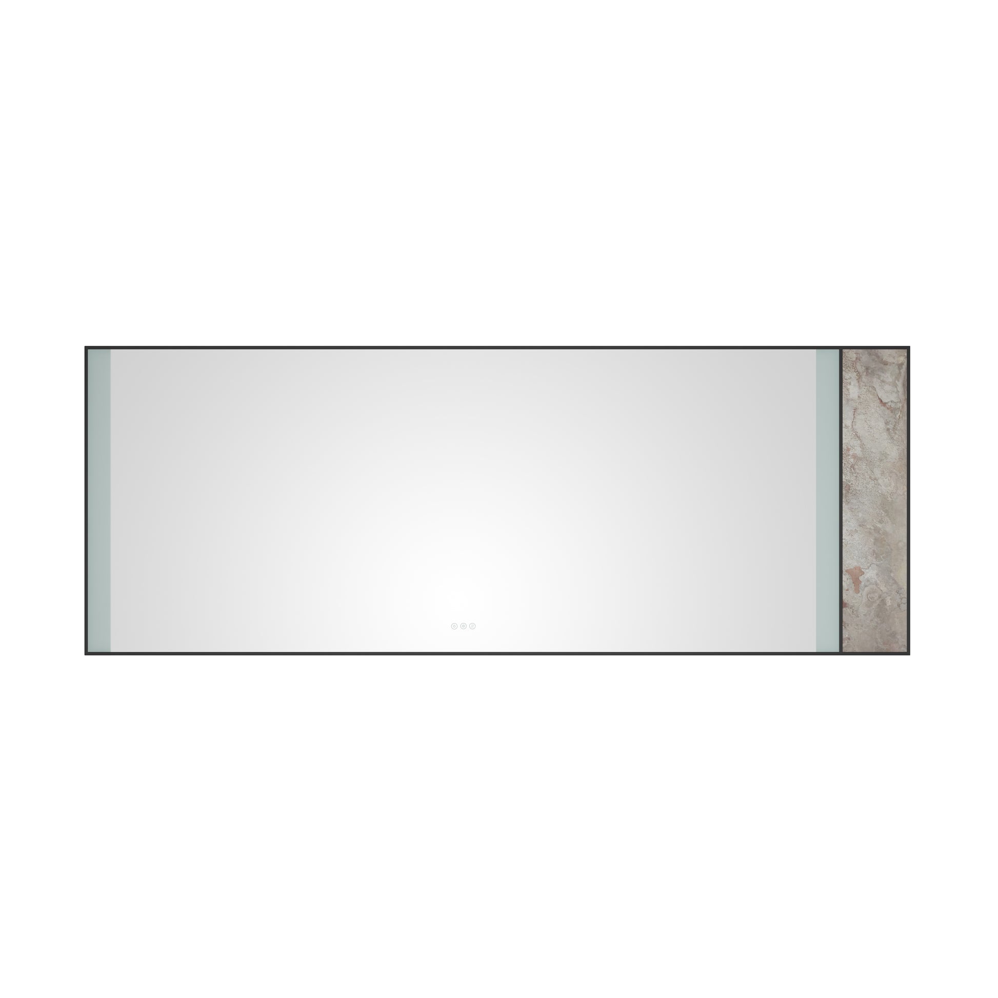 96X 36Inch Led Mirror Bathroom Vanity Mirror With Back Light, Wall Mount Anti Fog Memory Large Adjustable Vanity Mirrornatural Stone Decoration Decoration Follows Led Changes Matt Black Aluminium