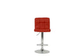 Bar Stool In Red, Chrome Red Leather