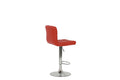 Bar Stool In Red, Chrome Red Leather