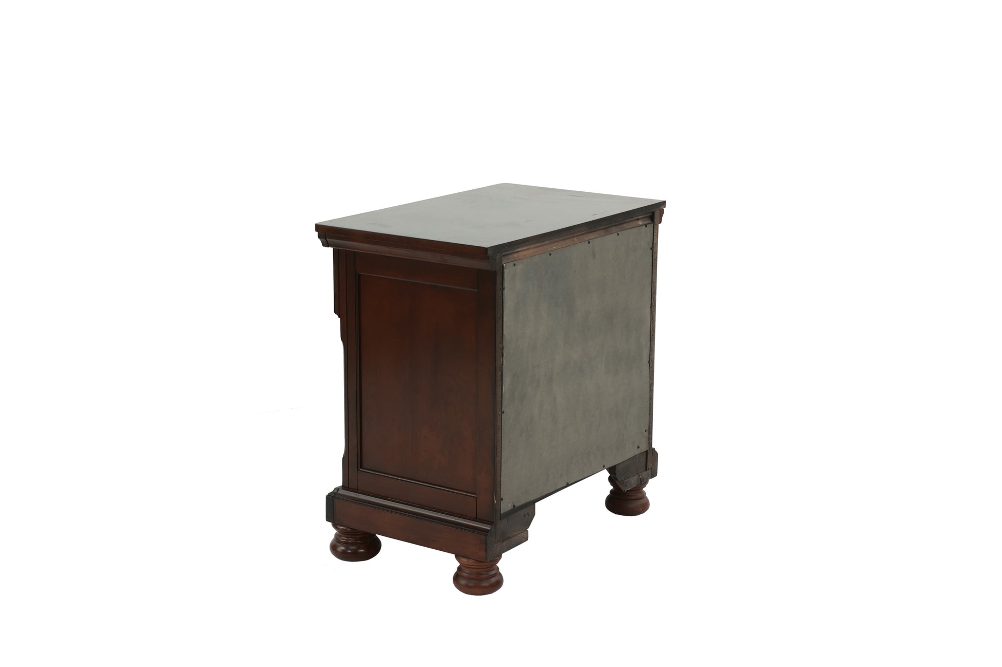 Nightstand In Antique Cherry Dark Brown Wood