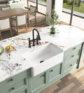 Farmhouse Apron Front White Ceramic Kitchen Sink White Fireclay