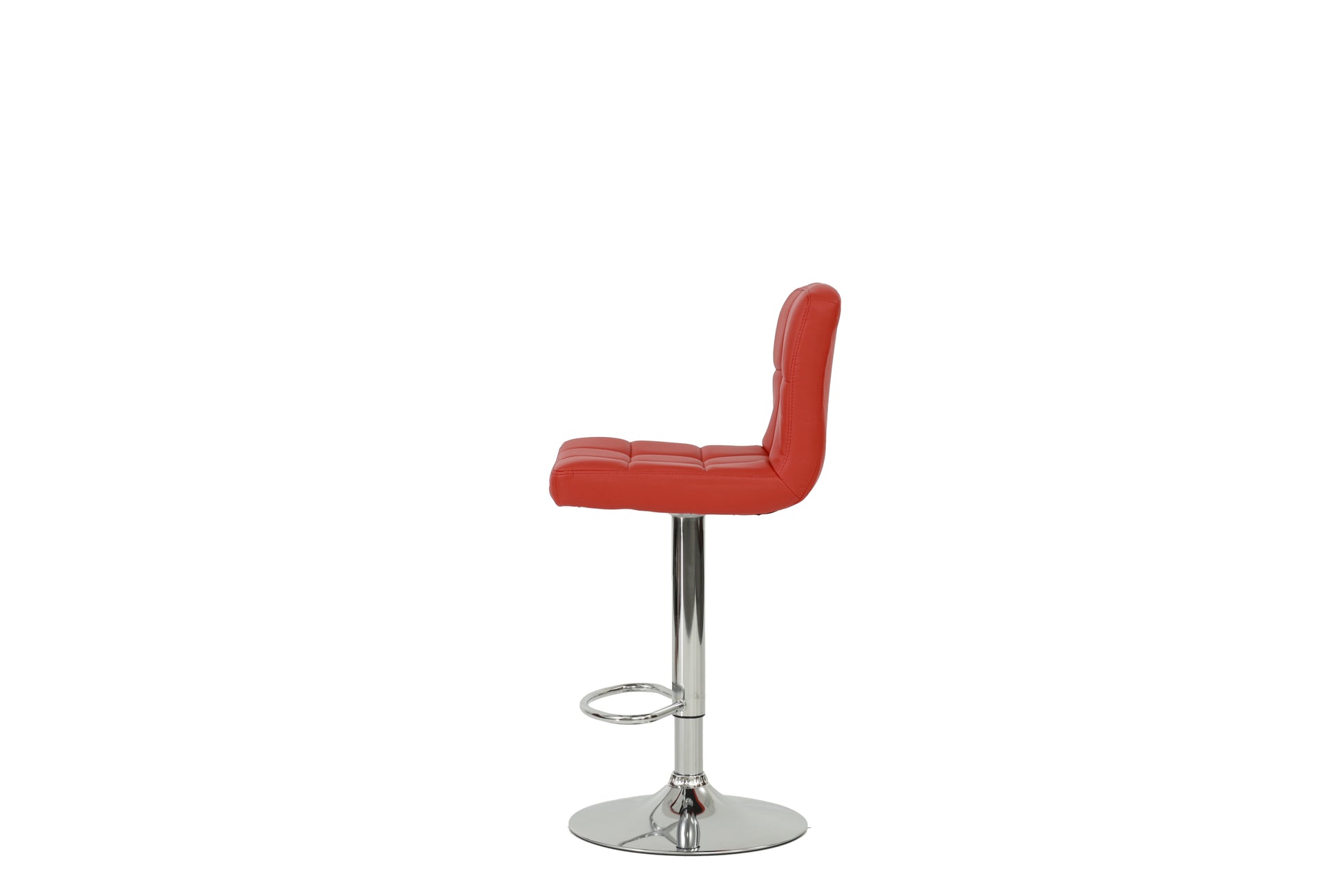 Bar Stool In Red, Chrome Red Leather