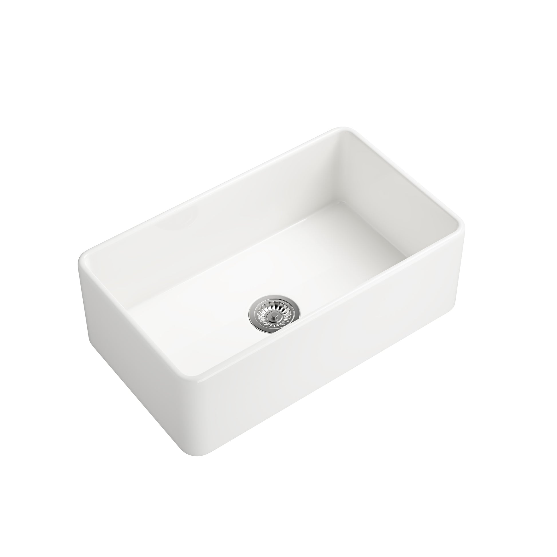 Farmhouse Apron Front White Ceramic Kitchen Sink White Fireclay