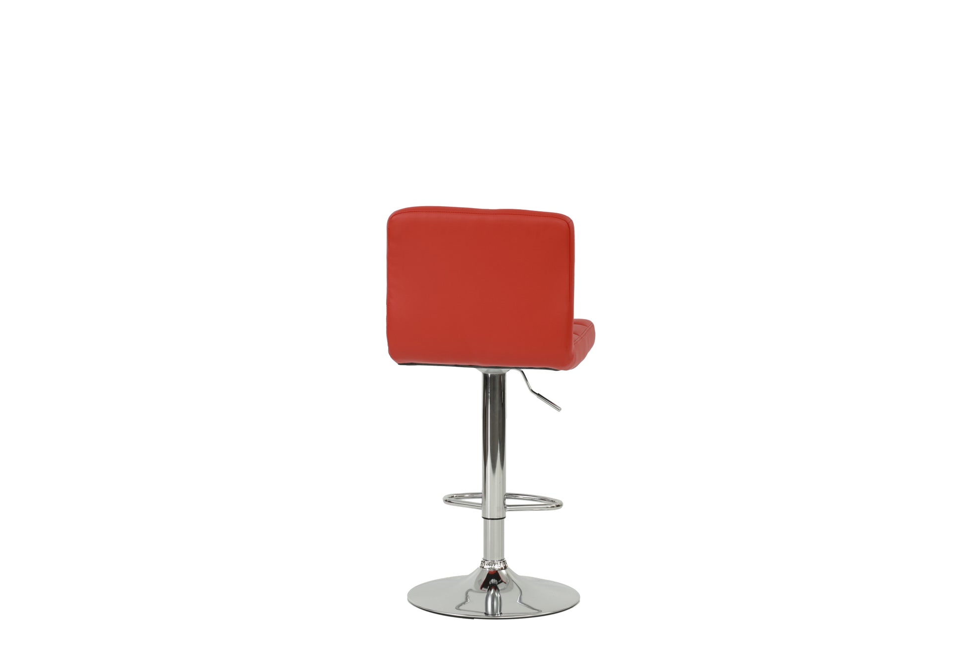 Bar Stool In Red, Chrome Red Leather