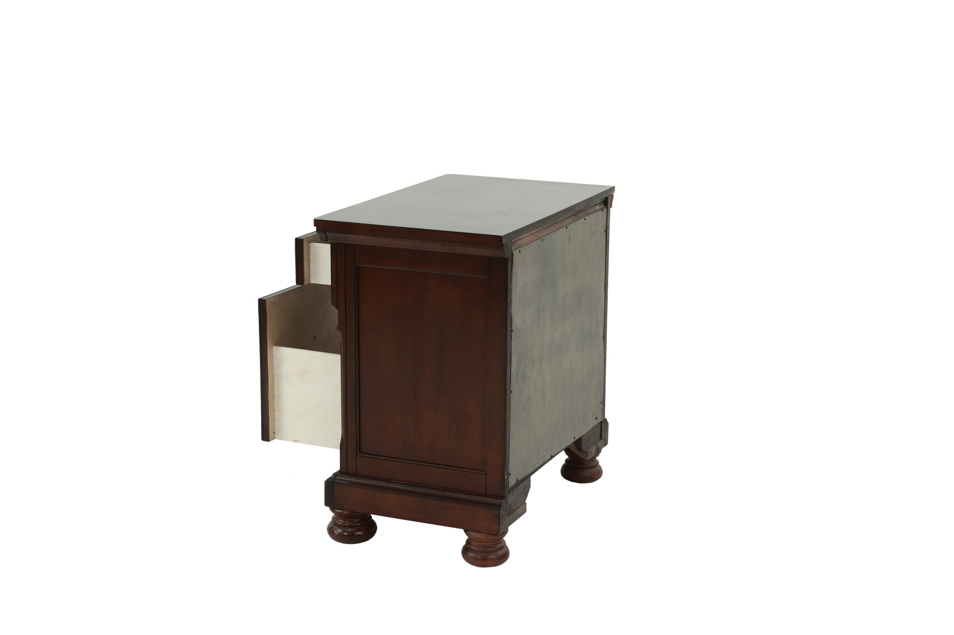 Nightstand In Antique Cherry Dark Brown Wood