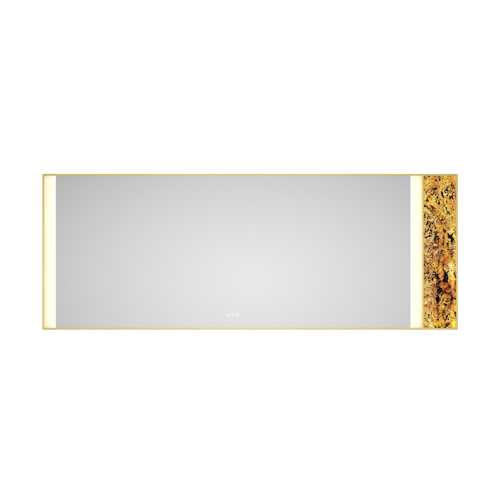 96X 36Inch Led Mirror Bathroom Vanity Mirror With Back Light, Wall Mount Anti Fog Memory Large Adjustable Vanity Mirrornatural Stone Decoration Decoration Follows Led Changes Gold Aluminium