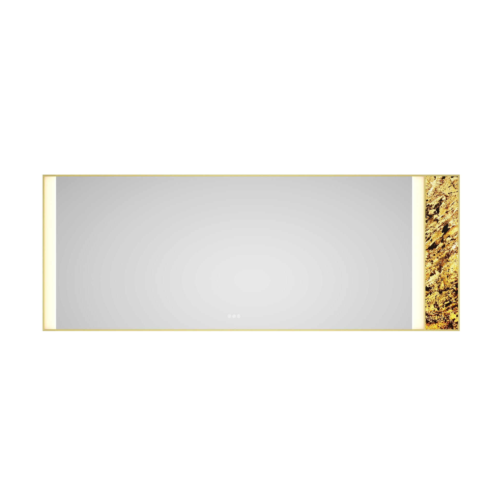 96X 36Inch Led Mirror Bathroom Vanity Mirror With Back Light, Wall Mount Anti Fog Memory Large Adjustable Vanity Mirrornatural Stone Decoration Decoration Follows Led Changes Gold Aluminium