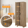 Storage Cabinet With Two Doors For Bathroom, Office, Adjustable Shelf, Mdf Board, Brown Brown Mdf