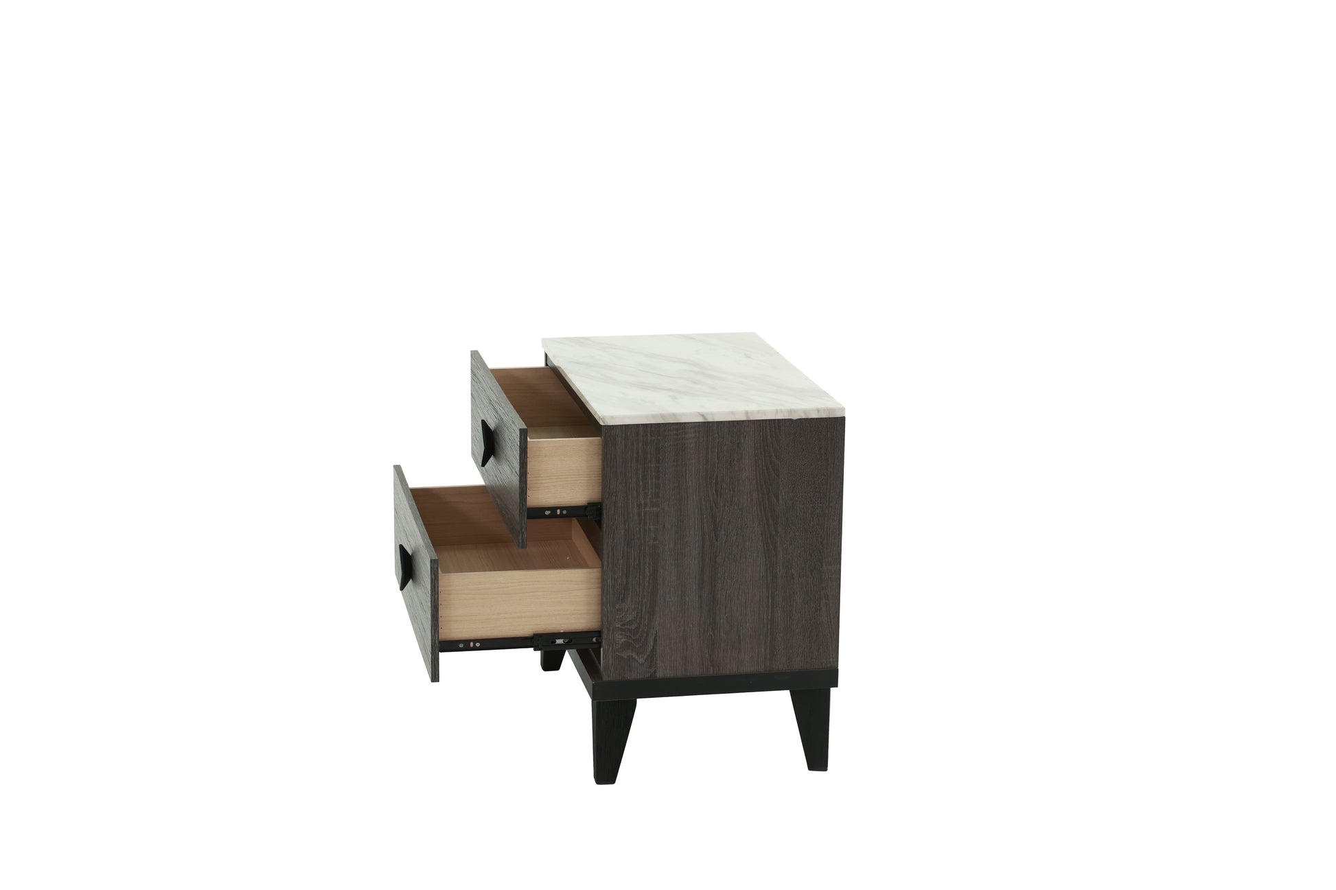 Nightstand In Dark Gray Oak Rustic Accents Dark Gray Wood