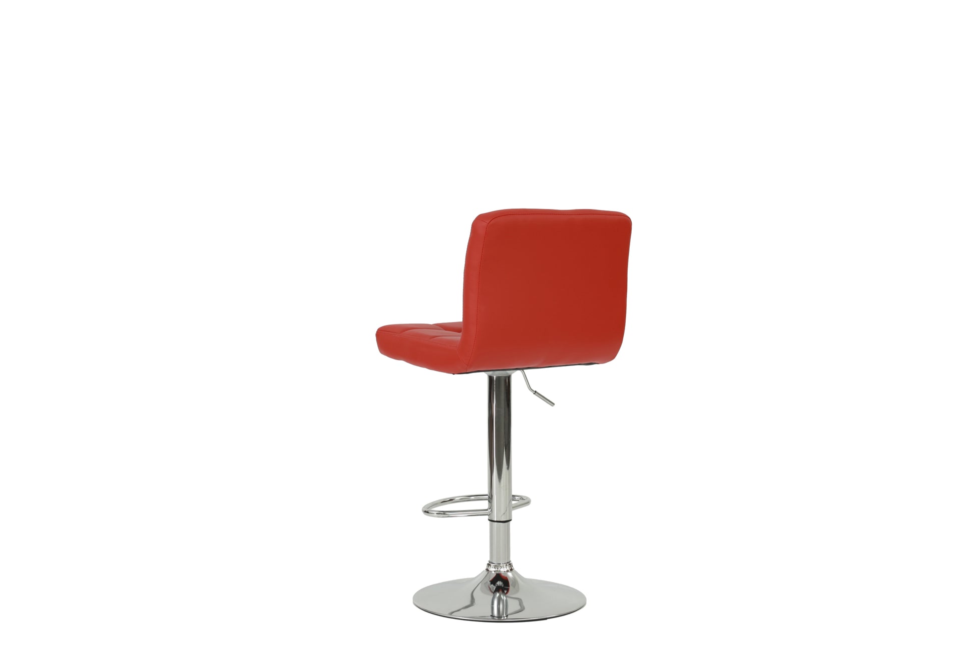 Bar Stool In Red, Chrome Red Leather