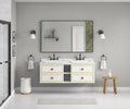 Wall Hung Doulble Sink Bath Vanity Cabinet Only In Bathroom Vanities Without Tops White Abs Steel Q235 Wood Pvc