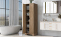 Storage Cabinet With Two Doors For Bathroom, Office, Adjustable Shelf, Mdf Board, Brown Brown Mdf