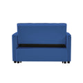 Blue Velvet Loveseat Sofa Bed Blue Wood Tufted Back Square Arms Velvet 2 Seat