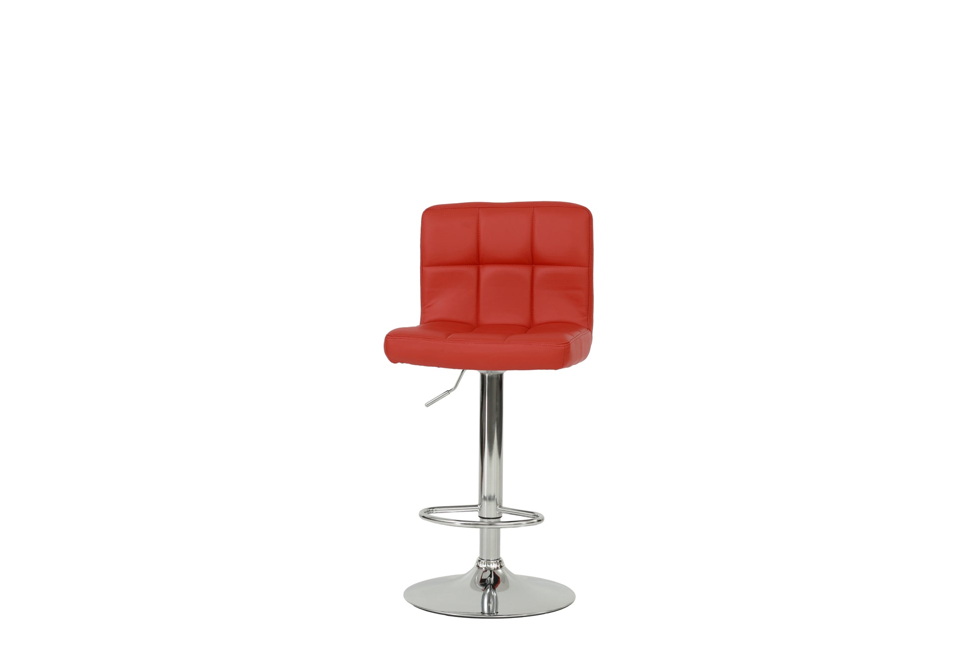 Bar Stool In Red, Chrome Red Leather