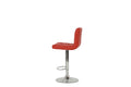 Bar Stool In Red, Chrome Red Leather